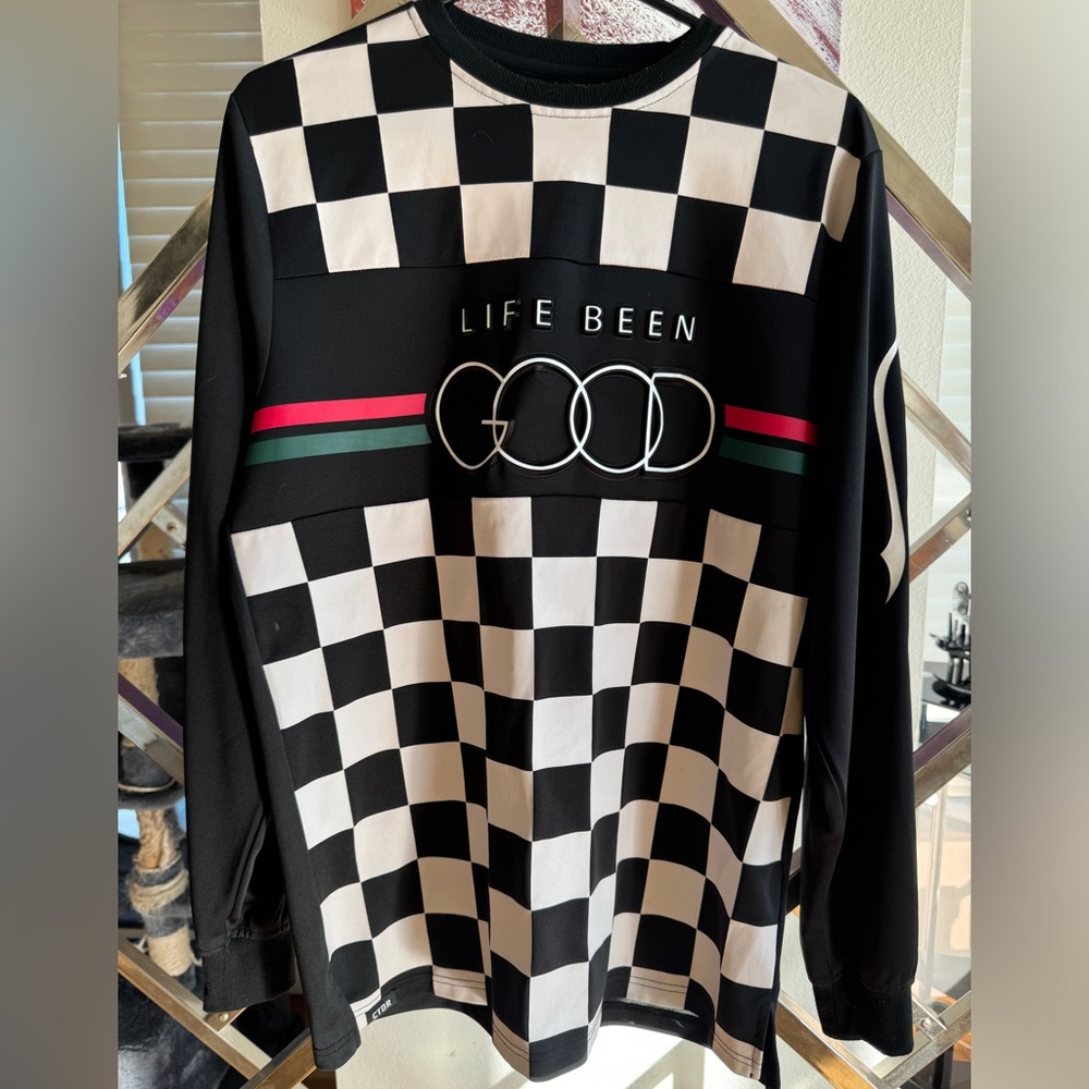 Sweatshirt chess print crew neck